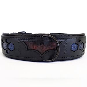 Limited Bestia ''Batman'' Collar. 100% Leather. Handmade Superhero Collection